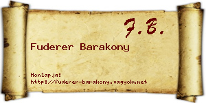 Fuderer Barakony névjegykártya